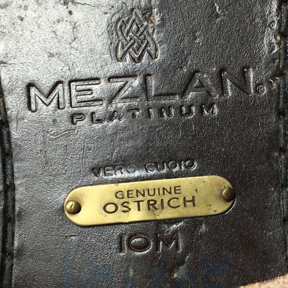 Mezlan Platinum Loafers Shoes Size 10 Full Ostrich main image 6